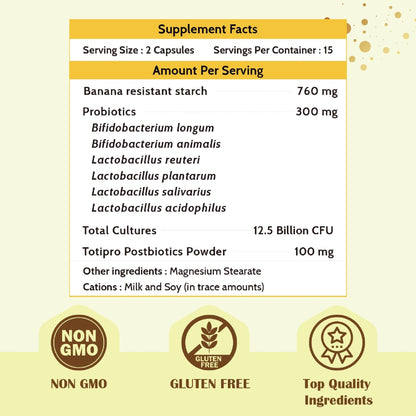 Fecula Biotech Synbiotic for Gut Health | 3-in-1 Daily Prebiotic, Probiotic, Postbiotic for Digestive Health, Bloat & Immune Support - PrimeBioHealth - canada supplements