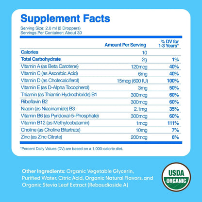 Feel Great Vitamins Organic Multivitamin Liquid Drops for Toddlers & Kids | Daily Essential Nutrients for Healthy Growth | - PrimeBioHealth - canada supplements