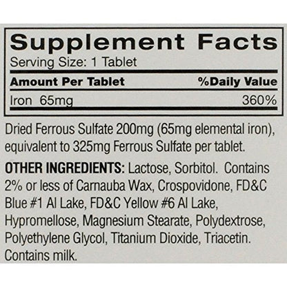 Feosol Original Iron Supplement Tablets, Non-heme, 65mg Iron per Pill, 1 Per Day, 120ct, 4 Month Supply, for Energy and Immune System Support, Made in USA - PrimeBioHealth - canada supplements