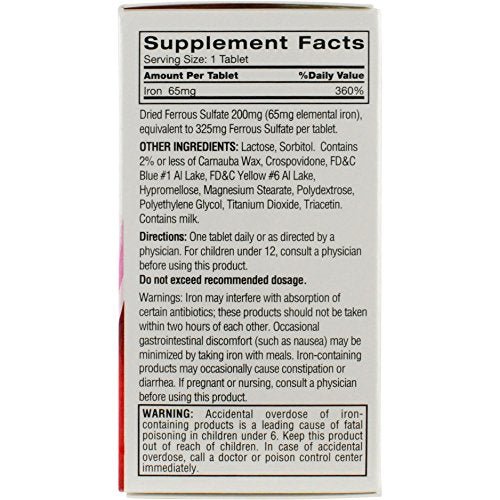 Feosol Original Iron Supplement Tablets, Non-heme, 65mg Iron per Pill, 1 Per Day, 120ct, 4 Month Supply, for Energy and Immune System Support, Made in USA - PrimeBioHealth - canada supplements
