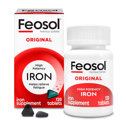 Feosol Original Iron Supplement Tablets, Non-heme, 65mg Iron per Pill, 1 Per Day, 120ct, 4 Month Supply, for Energy and Immune System Support, Made in USA - PrimeBioHealth - canada supplements