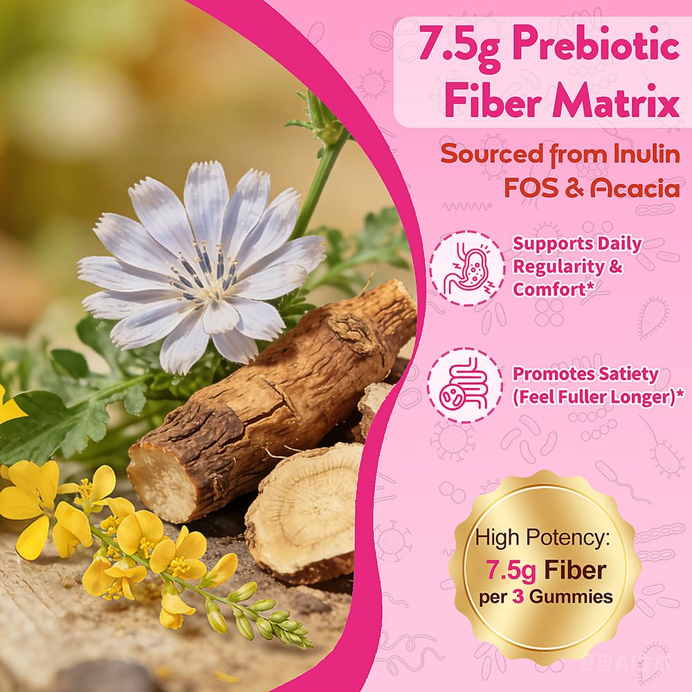 Fiber Gummies 7500mg, Probiotics & Digestive Enzymes, Sugar-Free, Vegan & Gluten-Free Supplement for Gut Health, Bloating Support & Regularity) - PrimeBioHealth - canada supplements