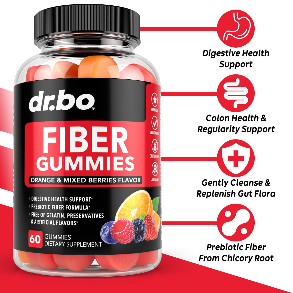Fiber Gummies for Adults & Kids - Tasty Gummy Prebiotic Fiber Supplement, Max Digestive - PrimeBioHealth - canada supplements