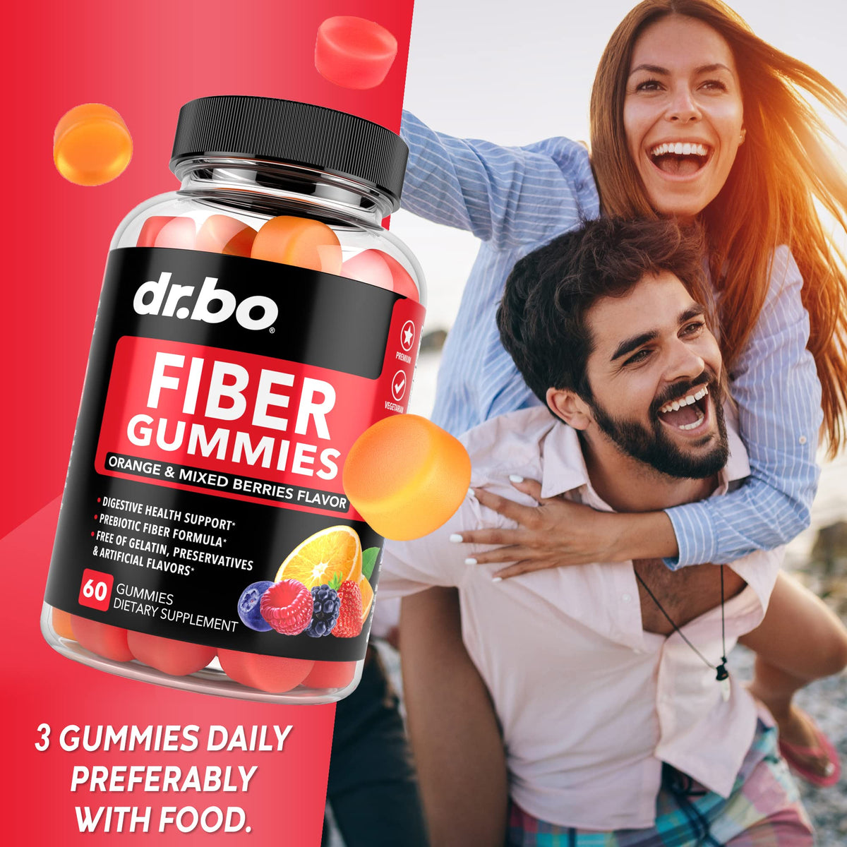 Fiber Gummies for Adults & Kids - Tasty Gummy Prebiotic Fiber Supplement, Max Digestive - PrimeBioHealth - canada supplements