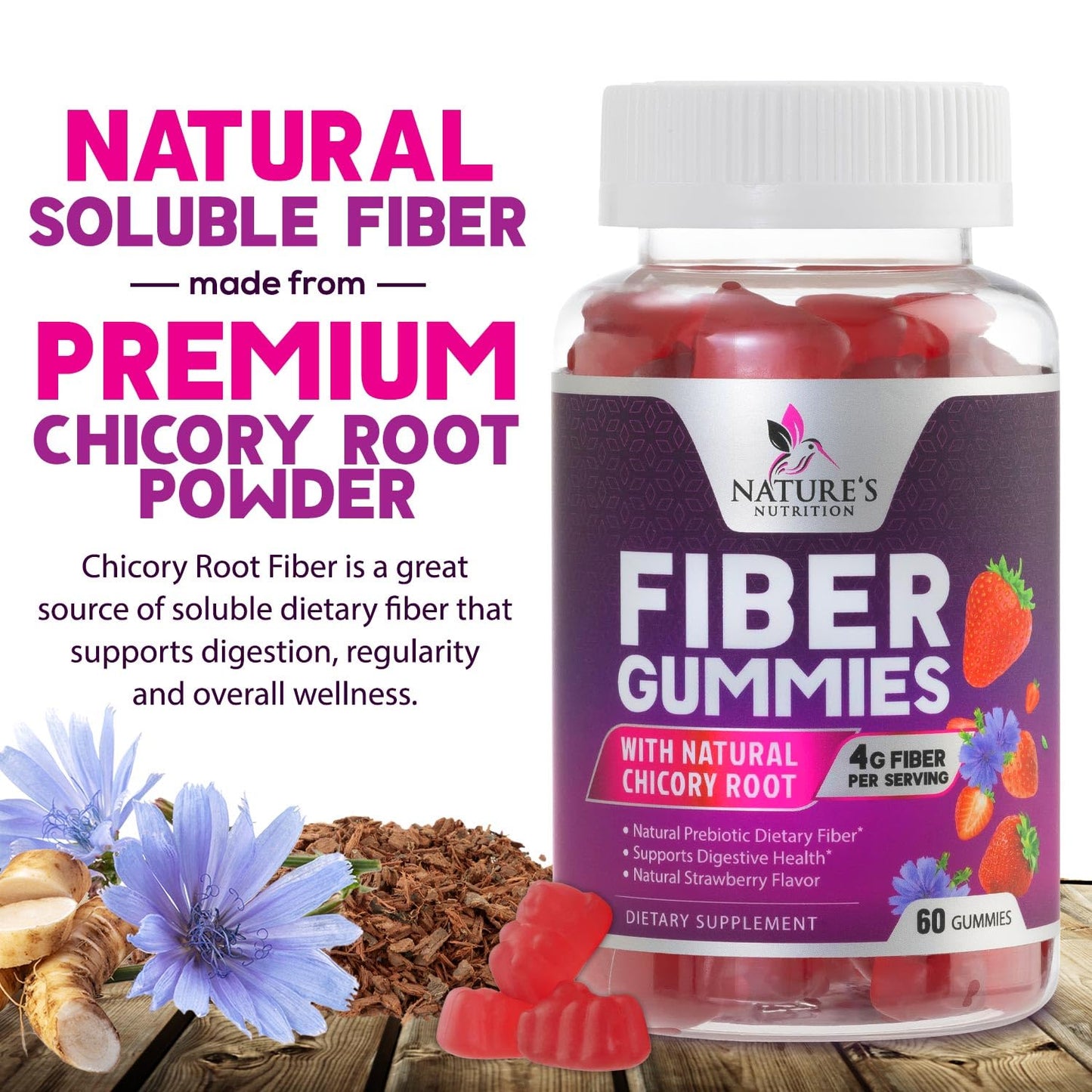 Fiber Gummies for Adults - Soluble Fiber 4g Per Serving - Plant-Based Prebiotic Fiber Supplement for Digestive Health, Gut Health, & Regularity Support - Vegan Gummy - PrimeBioHealth - canada supplements