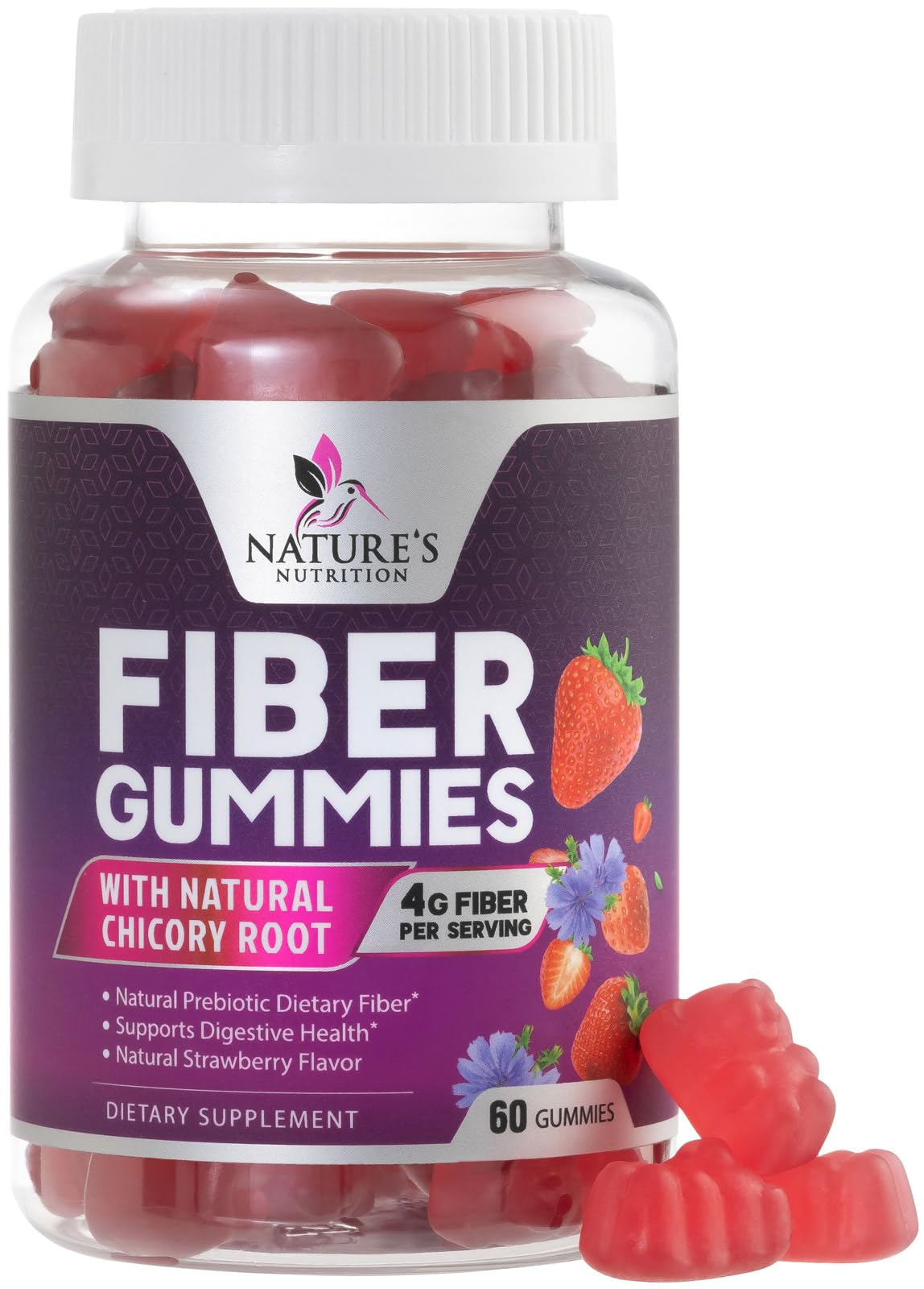 Fiber Gummies for Adults - Soluble Fiber 4g Per Serving - Plant-Based Prebiotic Fiber Supplement for Digestive Health, Gut Health, & Regularity Support - Vegan Gummy - PrimeBioHealth - canada supplements