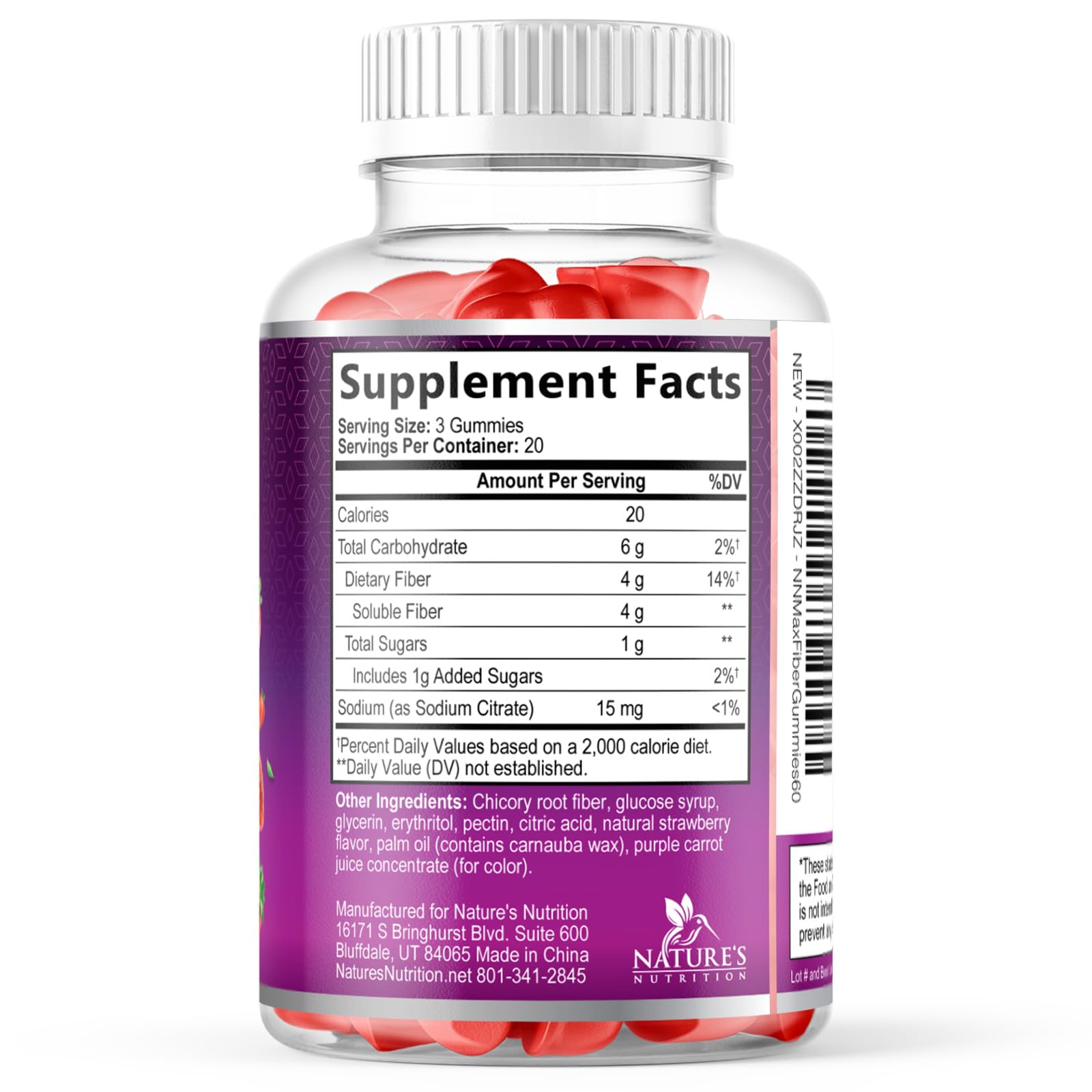 Fiber Gummies for Adults - Soluble Fiber 4g Per Serving - Plant-Based Prebiotic Fiber Supplement for Digestive Health, Gut Health, & Regularity Support - Vegan Gummy - PrimeBioHealth - canada supplements