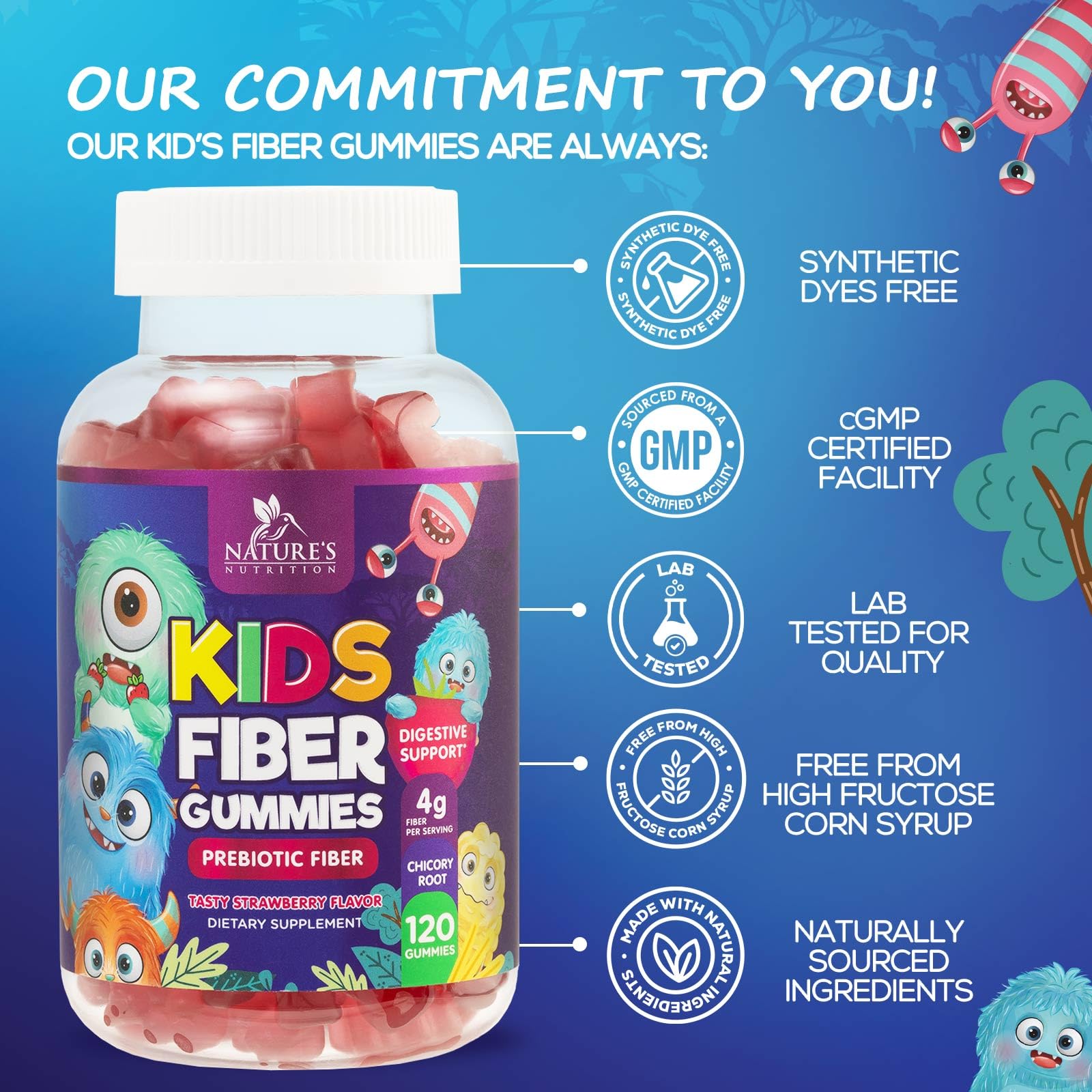 Fiber Gummies for Kids 4g Per Serving - Daily Fiber Gummy Supplement for Kids - Soluble Inulin Prebiotic Gummy for Digestive Health Support - Plant-Based Regularity - PrimeBioHealth - canada supplements