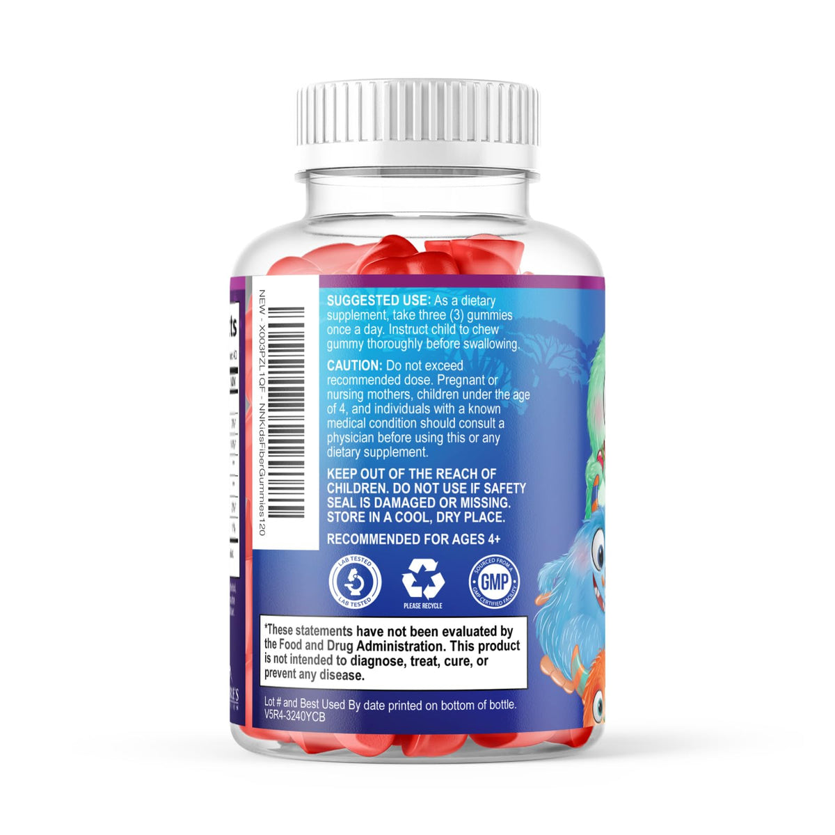Fiber Gummies for Kids 4g Per Serving - Daily Fiber Gummy Supplement for Kids - Soluble Inulin Prebiotic Gummy for Digestive Health Support - Plant-Based Regularity - PrimeBioHealth - canada supplements
