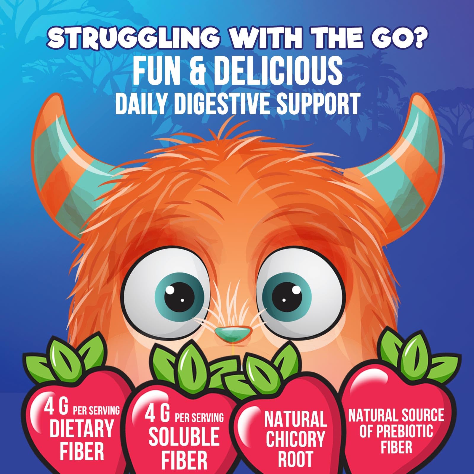 Fiber Gummies for Kids 4g Per Serving - Daily Fiber Gummy Supplement for Kids - Soluble Inulin Prebiotic Gummy for Digestive Health Support - Plant-Based Regularity - PrimeBioHealth - canada supplements