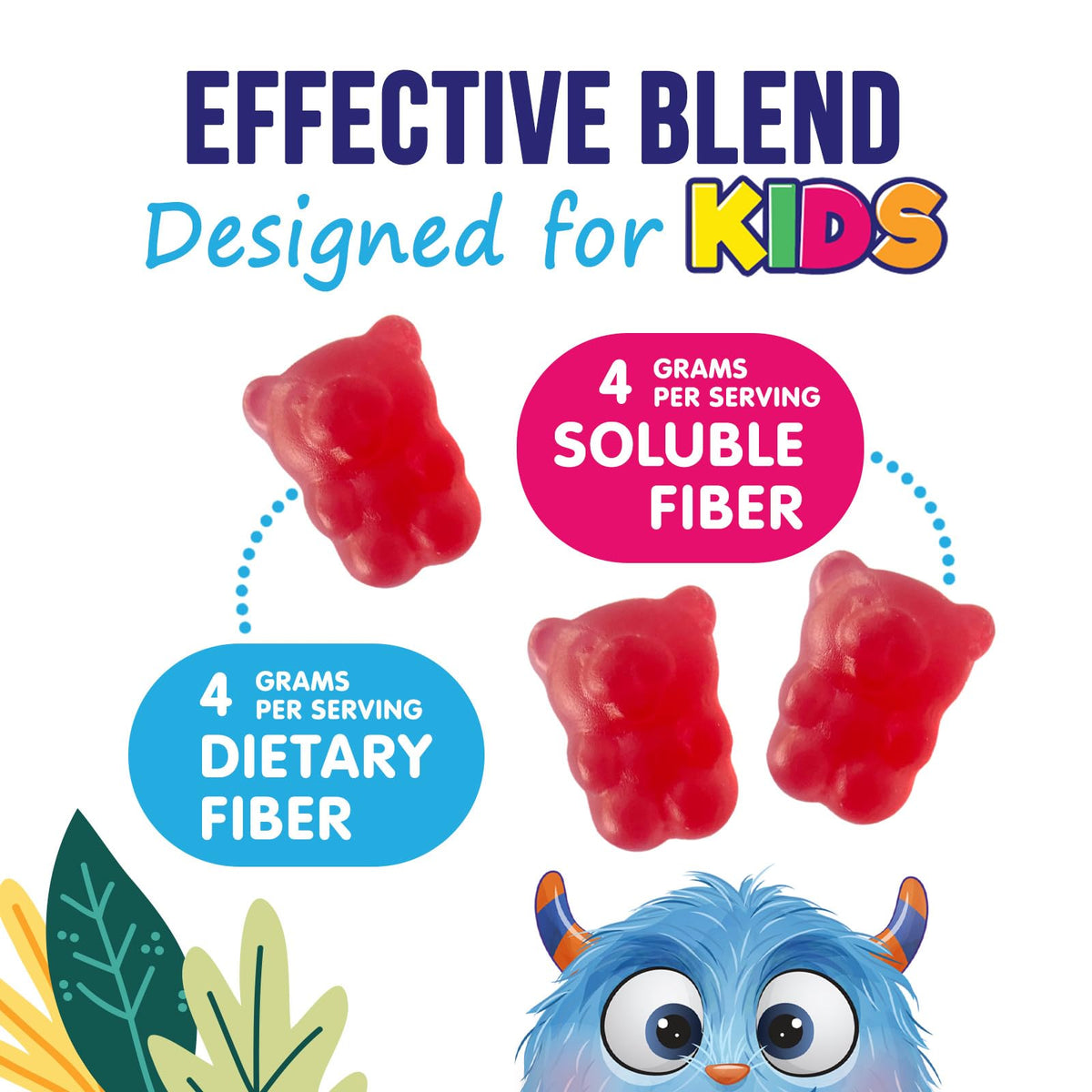 Fiber Gummies for Kids 4g Per Serving - Daily Fiber Gummy Supplement for Kids - Soluble Inulin Prebiotic Gummy for Digestive Health Support - Plant-Based Regularity - PrimeBioHealth - canada supplements