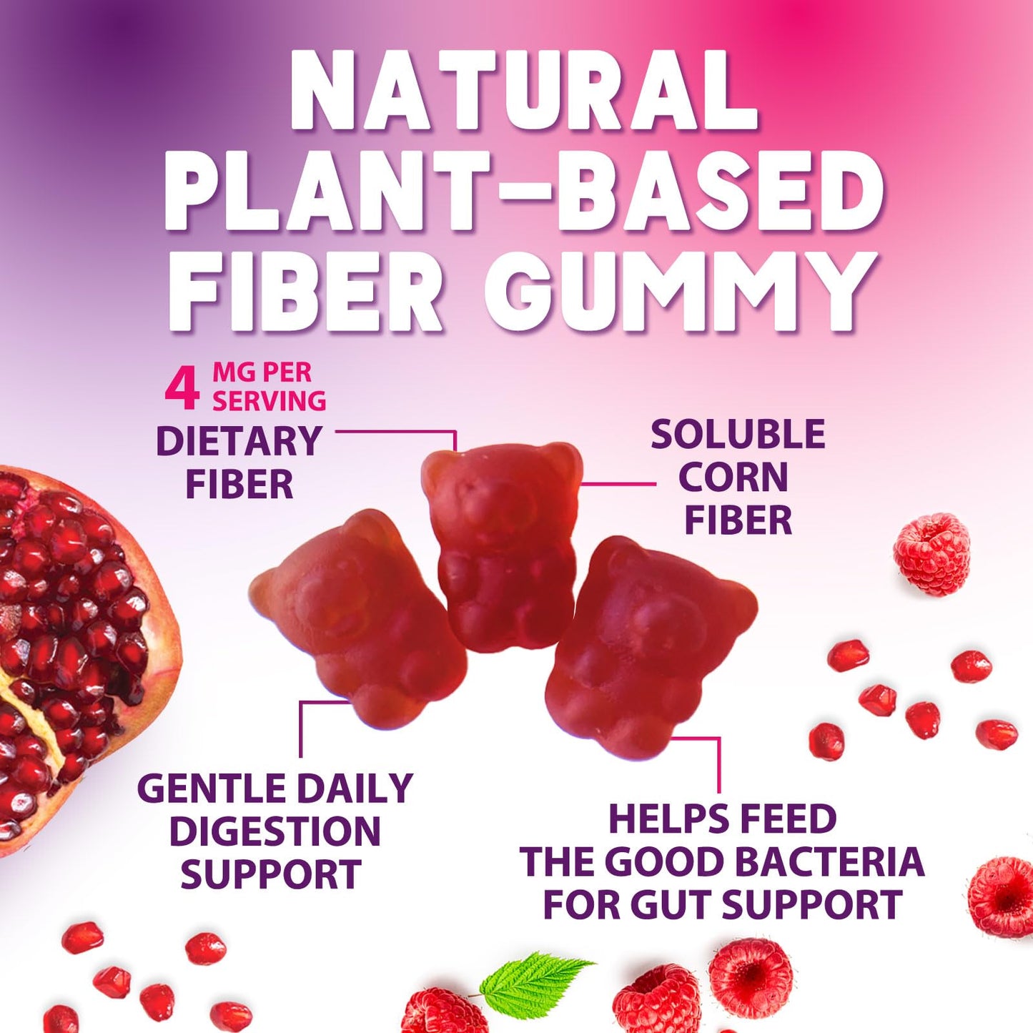 Fiber Gummies – Sugar Free Prebiotic Plant-Based Fiber 4g per Serving Supplement - Improved Soluble Formula Supports Digestive Health & Regularity - Non-GMO, - PrimeBioHealth - canada supplements