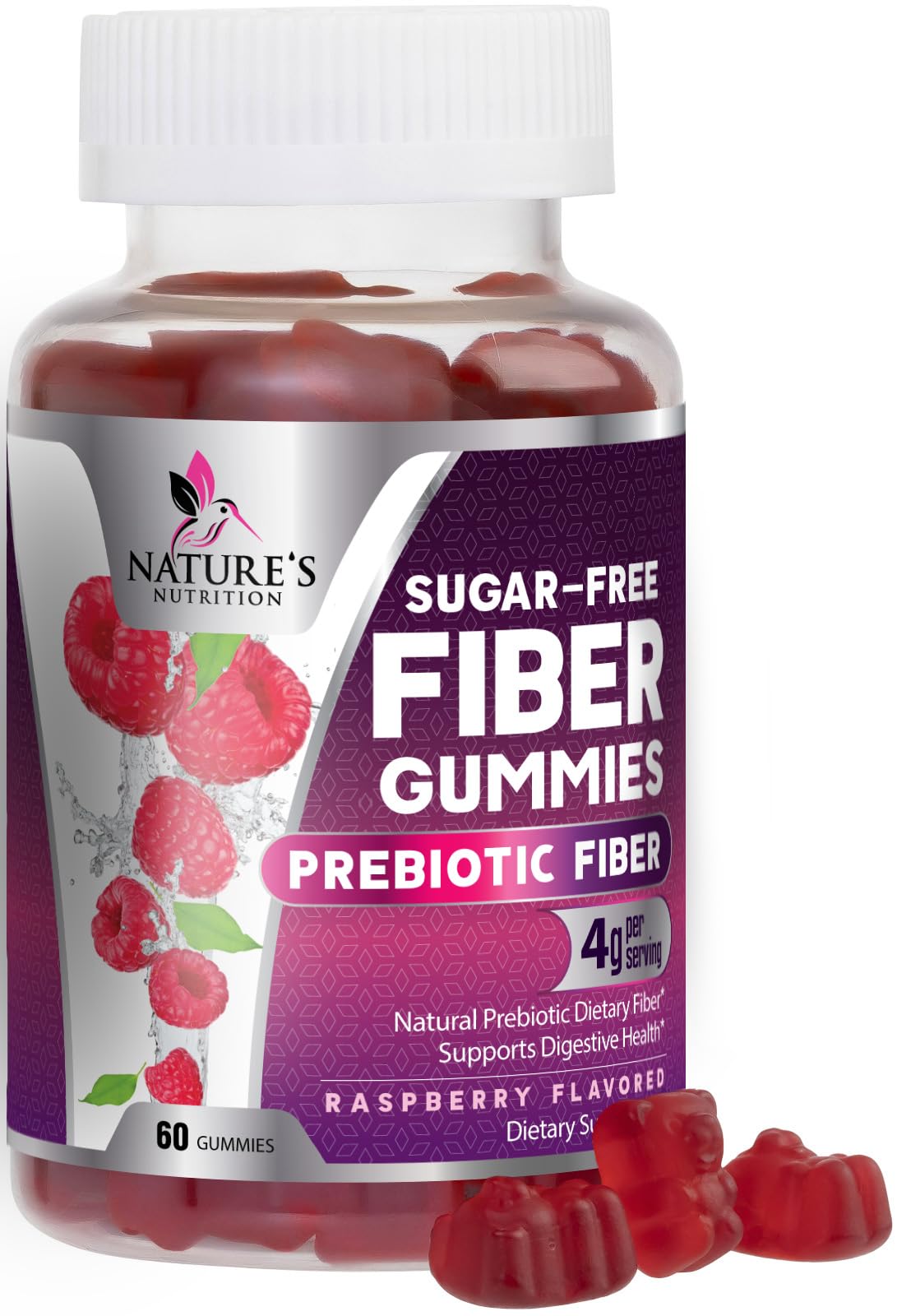 Fiber Gummies – Sugar Free Prebiotic Plant-Based Fiber 4g per Serving Supplement - Improved Soluble Formula Supports Digestive Health & Regularity - Non-GMO, - PrimeBioHealth - canada supplements