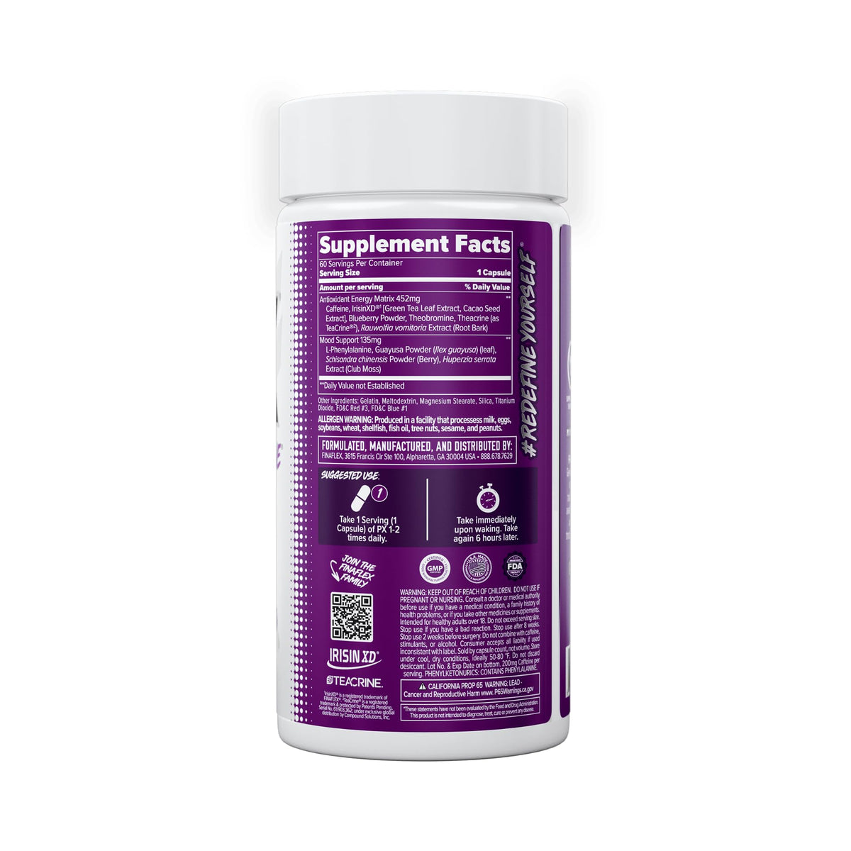 FINAFLEX PX PRO Xanthine - 60 Capsules - Thermogenic - Promotes Energy, Focus & Appetite Suppression - PrimeBioHealth - canada supplements