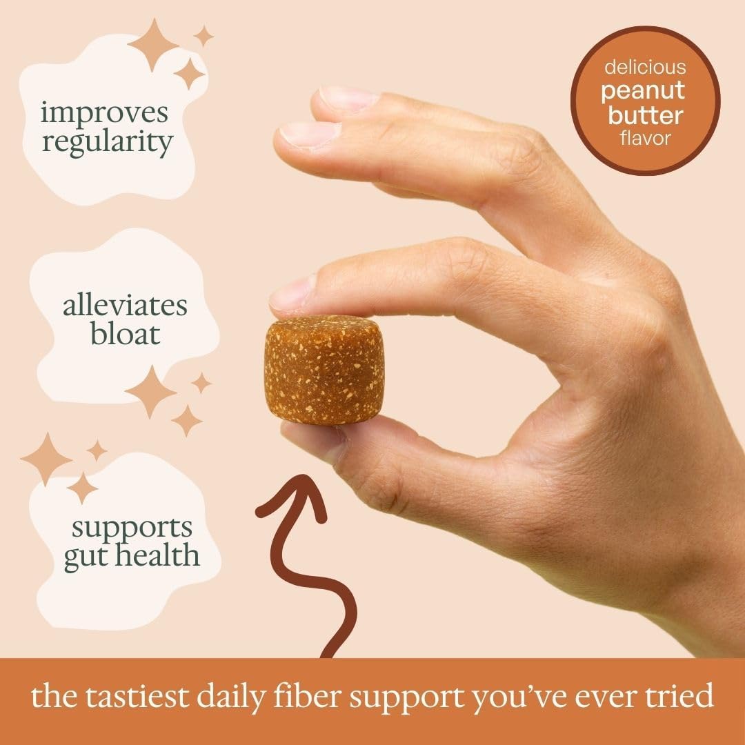 Fiome Fiber Bites - 5g Daily Fiber Supplement - Supports Regularity, Digestion and Gut Health - All Natural Ingredients, 30 Servings, Peanut Butter Flavor - PrimeBioHealth - canada supplements