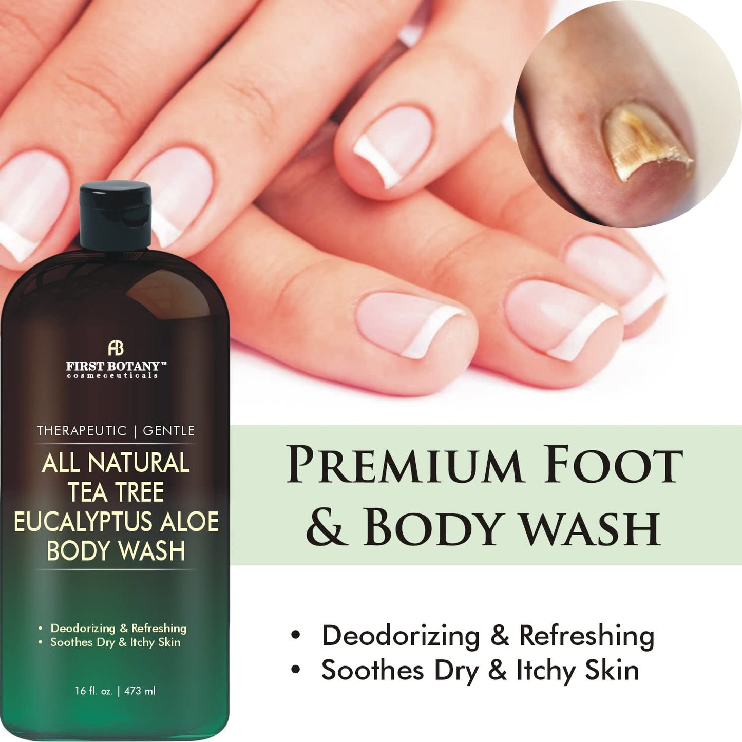 First Botany, ALL Natural Body Wash - Fights Body Odor, Athlete's Foot, Jock Itch, Nail Issues, Dandruff, Acne, Eczema - PrimeBioHealth - canada supplements