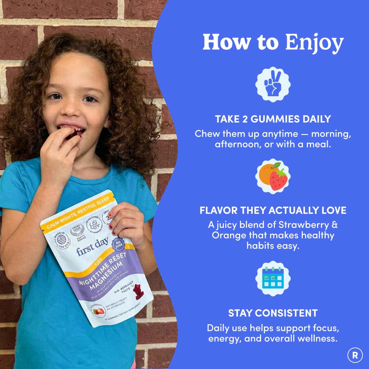 FIRST DAY Kids Magnesium Citrate Gummies (Ages 4+) with No Melatonin | Calm Kids Magnesium Gummies | Bedtime Supplement for Better Sleep with Suntheanine - PrimeBioHealth - canada supplements
