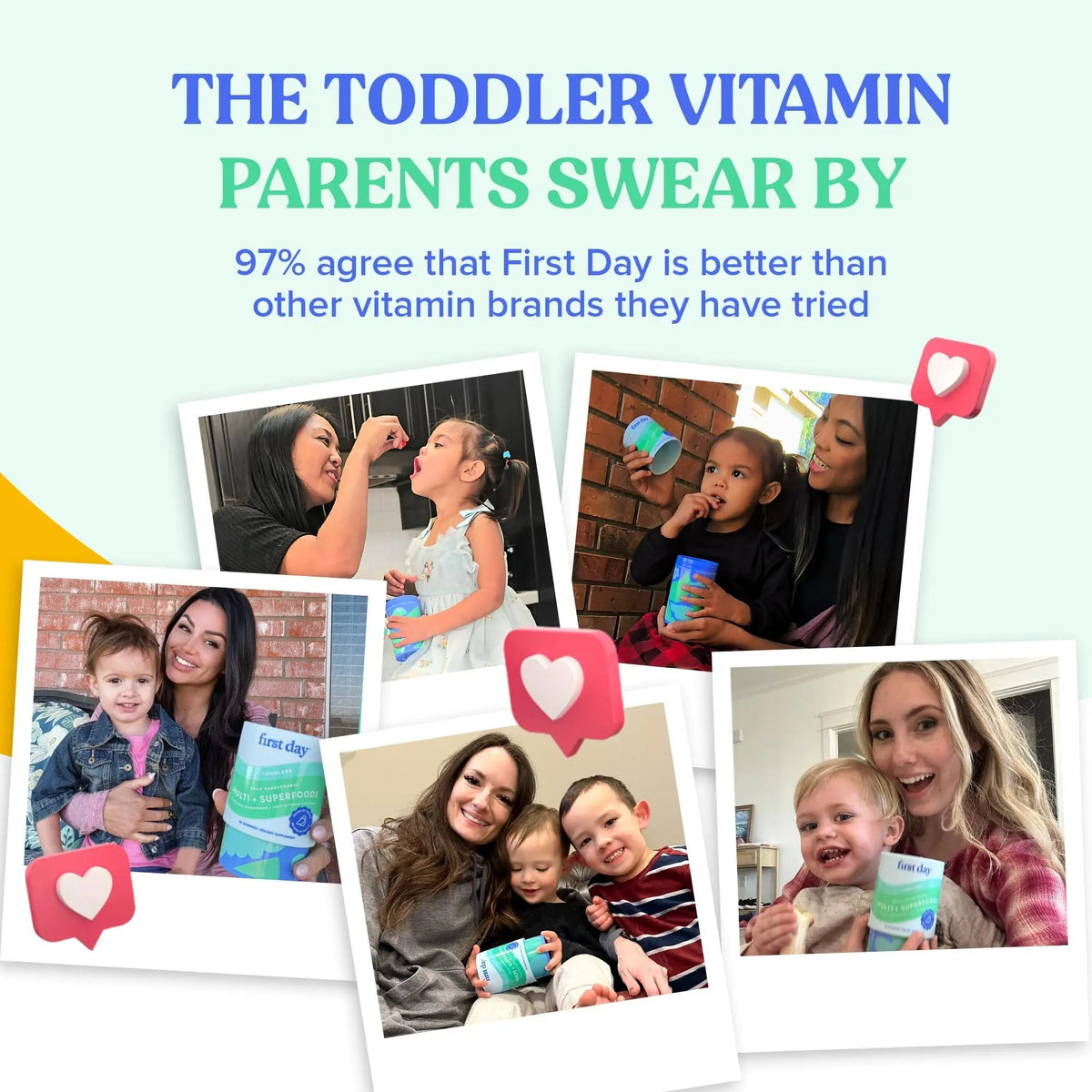 FIRST DAY Toddler Multivitamin Gummies (Ages 2-3)| Kids Multivitamin Gummies with Vitamins A C D3, B2, B12, Choline, Folate and 21 Organic Superfoods| (30 Day Supply) - PrimeBioHealth - canada supplements