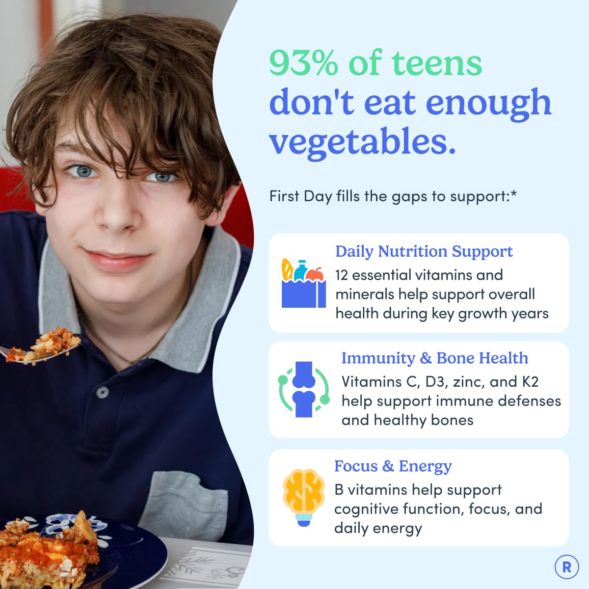 FIRST DAY Vitamins for Teens - Teen Multi Vitamins for Girls & Boys 12-17, Organic Fruit & Veggie Blend - 12 Key Nutrients: Vitamins A - PrimeBioHealth - canada supplements