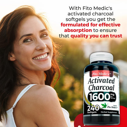 FITO MEDIC'S Lab | Activated Charcoal | 240 caps | Activated Charcoal Pills - PrimeBioHealth - canada supplements