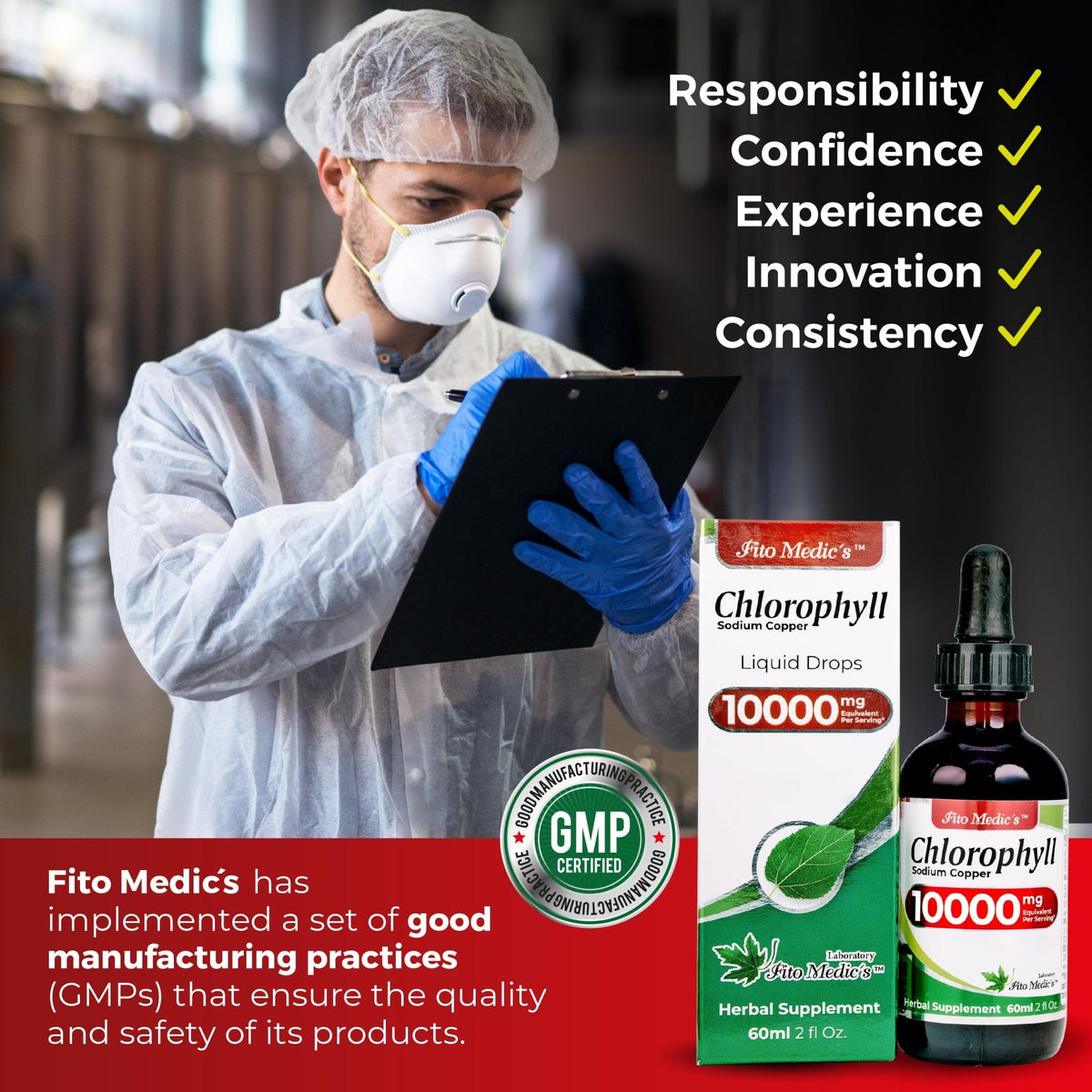 FITO MEDIC'S Lab | Liquid Chlorophyll | Chlorophyll Liquid Drops | 50 mg 200:1 Ratio Extract per Serving. - PrimeBioHealth - canada supplements