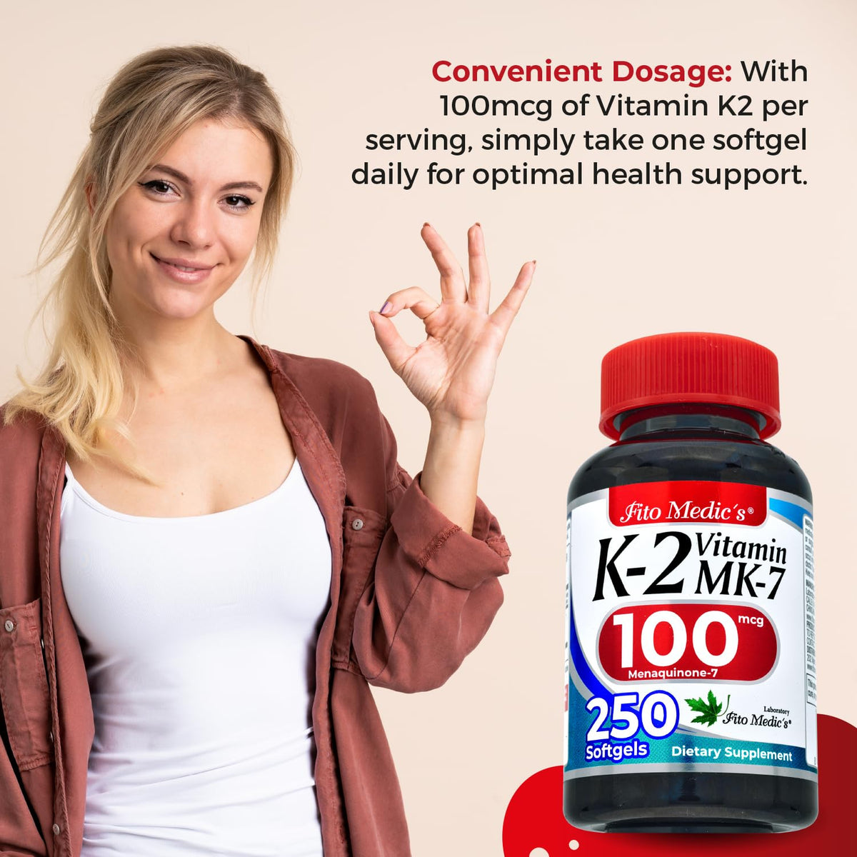 FITO MEDIC'S Lab | Vitamin k2 | k2 Vitamin Supplement | Vitamin k | 250 softgels | 100 mcg | - PrimeBioHealth - canada supplements