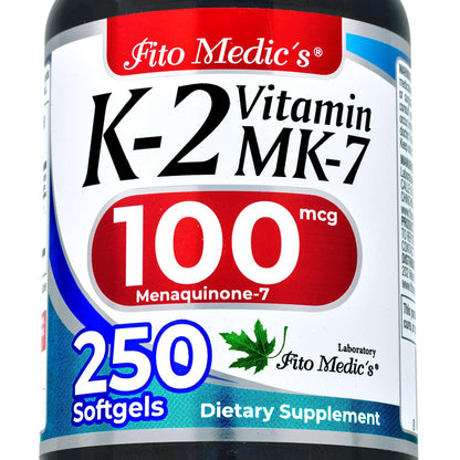 FITO MEDIC'S Lab | Vitamin k2 | k2 Vitamin Supplement | Vitamin k | 250 softgels | 100 mcg | - PrimeBioHealth - canada supplements