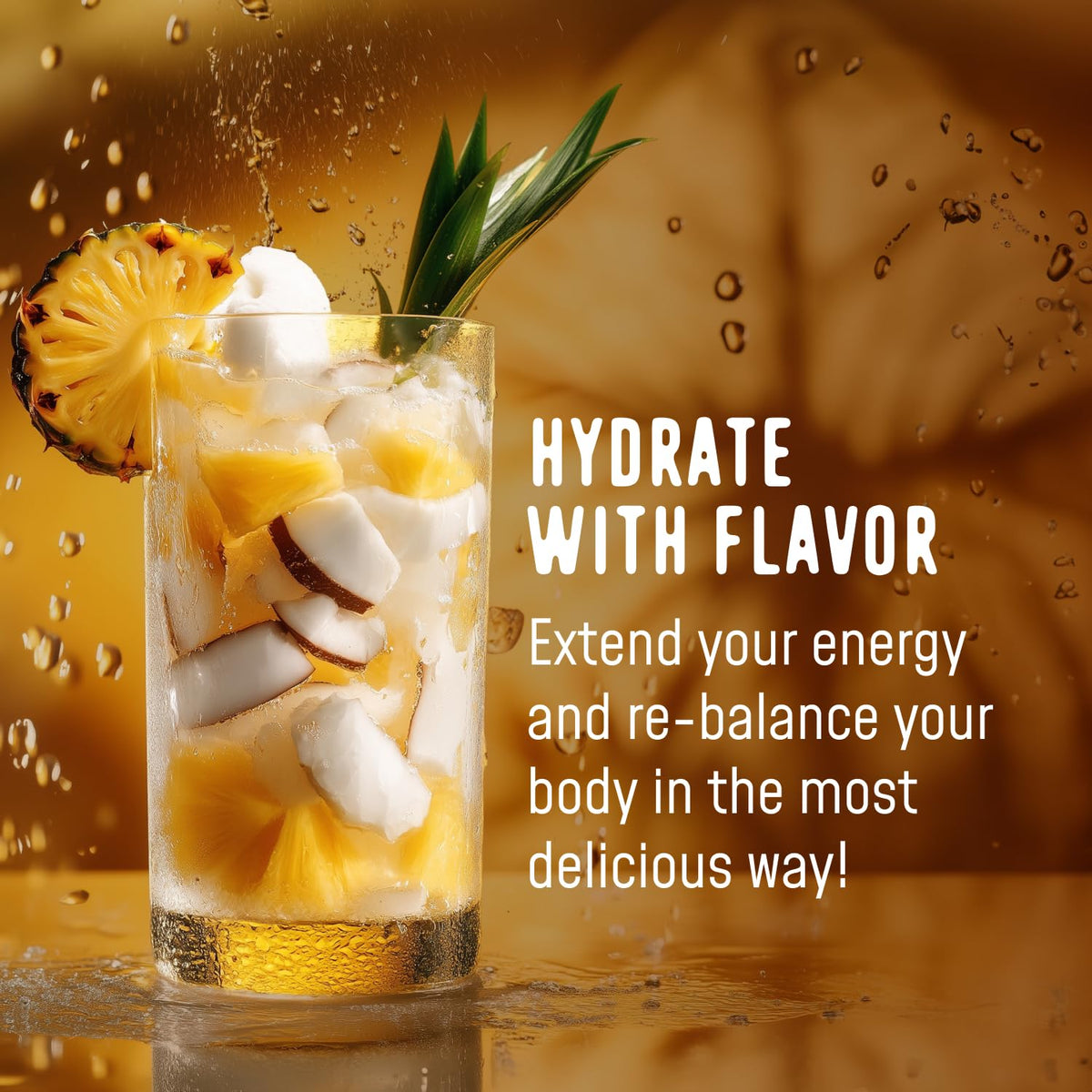 FlavCity Pineapple Coconut Electrolytes Powder Packets - 28 Hydration Packets - No Added Sugar - Hydration Powder with Real Fruit & Unrefined Sea Salt - PrimeBioHealth - canada supplements