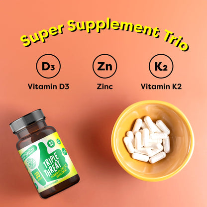 FlavCity Vitamin D3, K2 & Zinc - Triple Threat Supplement - Daily or Seasonal Immune Support - Vitamin D with K2 for Enhanced Absorption - PrimeBioHealth - canada supplements