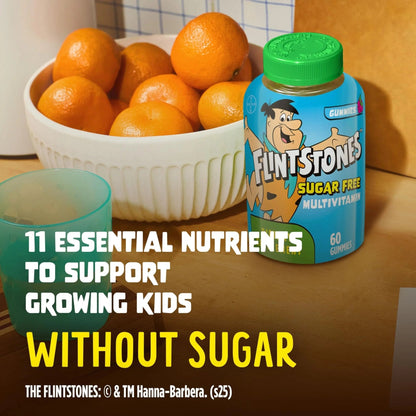 Flintstones Multivitamins for Kids, Sugar Free Kids Multivitamin Gummies, with Vitamins A, C, E, B6 & B12, Raspberry Flavored Gummy Vitamins, 60 Count - PrimeBioHealth - canada supplements
