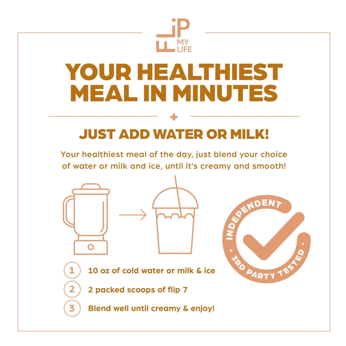 Flip My Life, Flip 7 Natural SuperFood, Plant-Based Protein, Complete Meal Replacement to Support Healthy Gut, 7 Mega Nutrient Rich Blends all in one to AGE BETTER - Peanut Butter - PrimeBioHealth - canada supplements