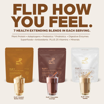 Flip My Life, Flip 7 Natural SuperFood, Plant-Based Protein, Complete Meal Replacement to Support Healthy Gut, 7 Mega Nutrient Rich Blends - PrimeBioHealth - canada supplements