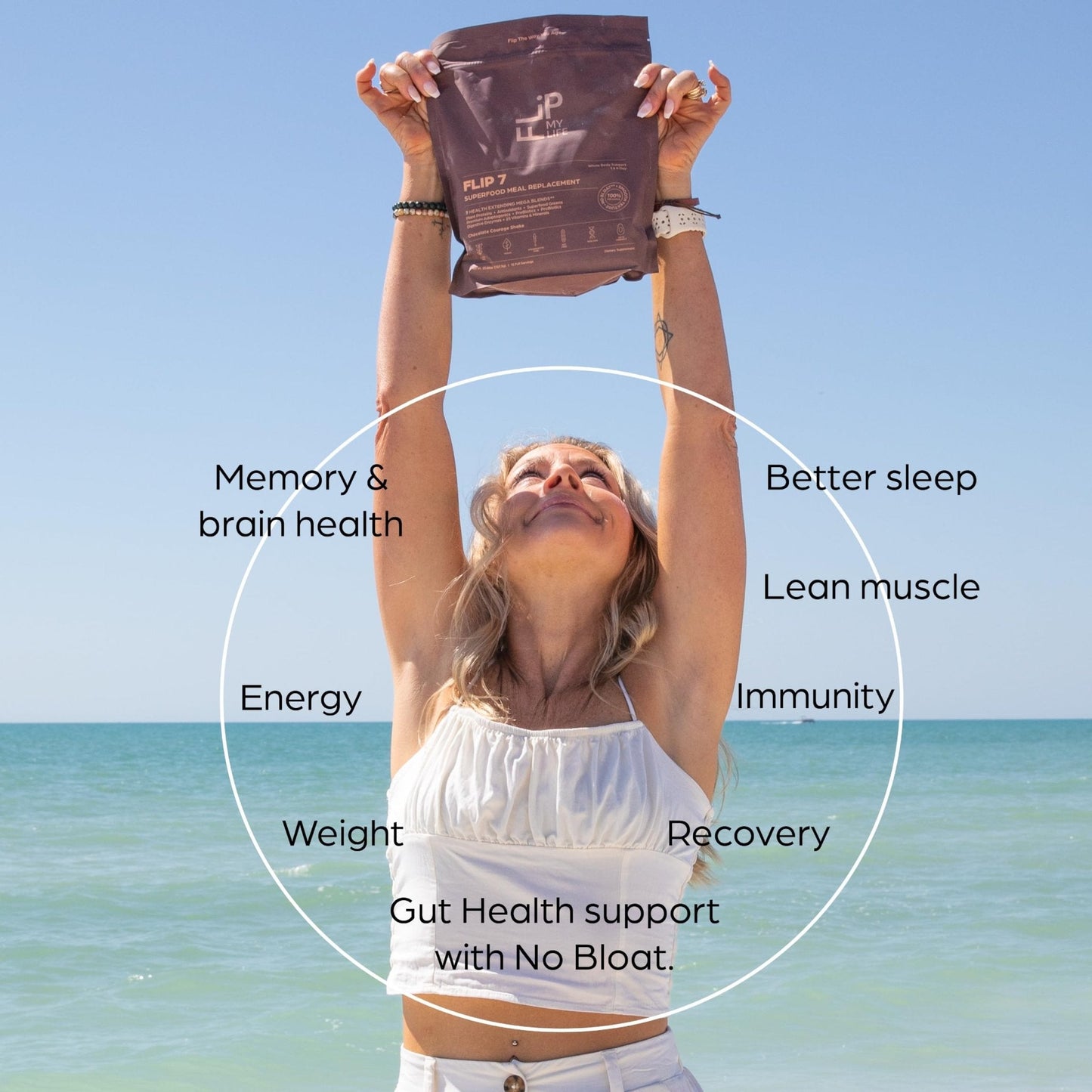 Flip My Life, Flip 7 Natural SuperFood, Plant-Based Protein, Complete Meal Replacement to Support Healthy Gut, 7 Mega Nutrient Rich Blends - PrimeBioHealth - canada supplements