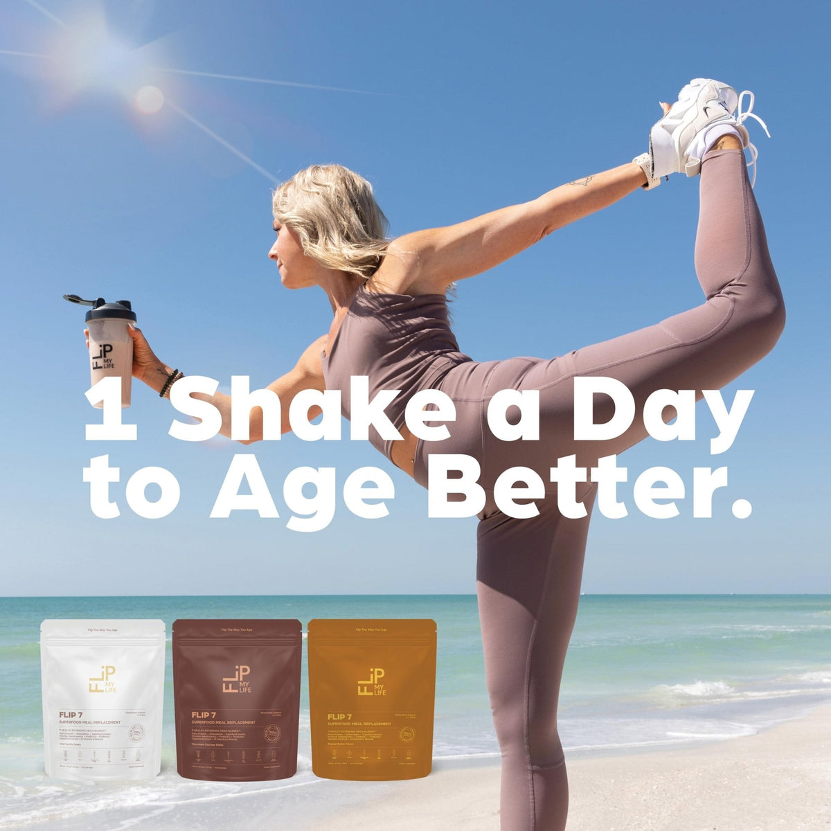 Flip My Life, Flip 7 Natural SuperFood, Plant-Based Protein, Complete Meal Replacement to Support Healthy Gut, 7 Mega Nutrient Rich Blends - PrimeBioHealth - canada supplements