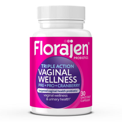 Florajen Women’s Triple-Action Probiotic, Prebiotic + Probiotic + Cranberry for Vaginal, Digestive, & Immune Support - Fast-Acting - PrimeBioHealth - canada supplements