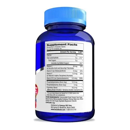 Focus Factor Kids Complete Daily Chewable Vitamins: Multivitamin & Neuro Nutrient (Brain Function) w/Vitamin B12, C, D3-60 Count - PrimeBioHealth - canada supplements