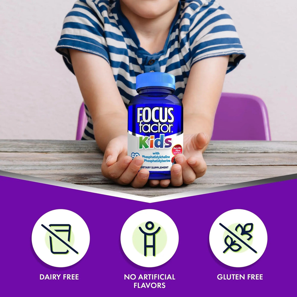 Focus Factor Kids Complete Daily Chewable Vitamins: Multivitamin & Neuro Nutrient (Brain Function) w/Vitamin B12, C, D3-60 Count - PrimeBioHealth - canada supplements