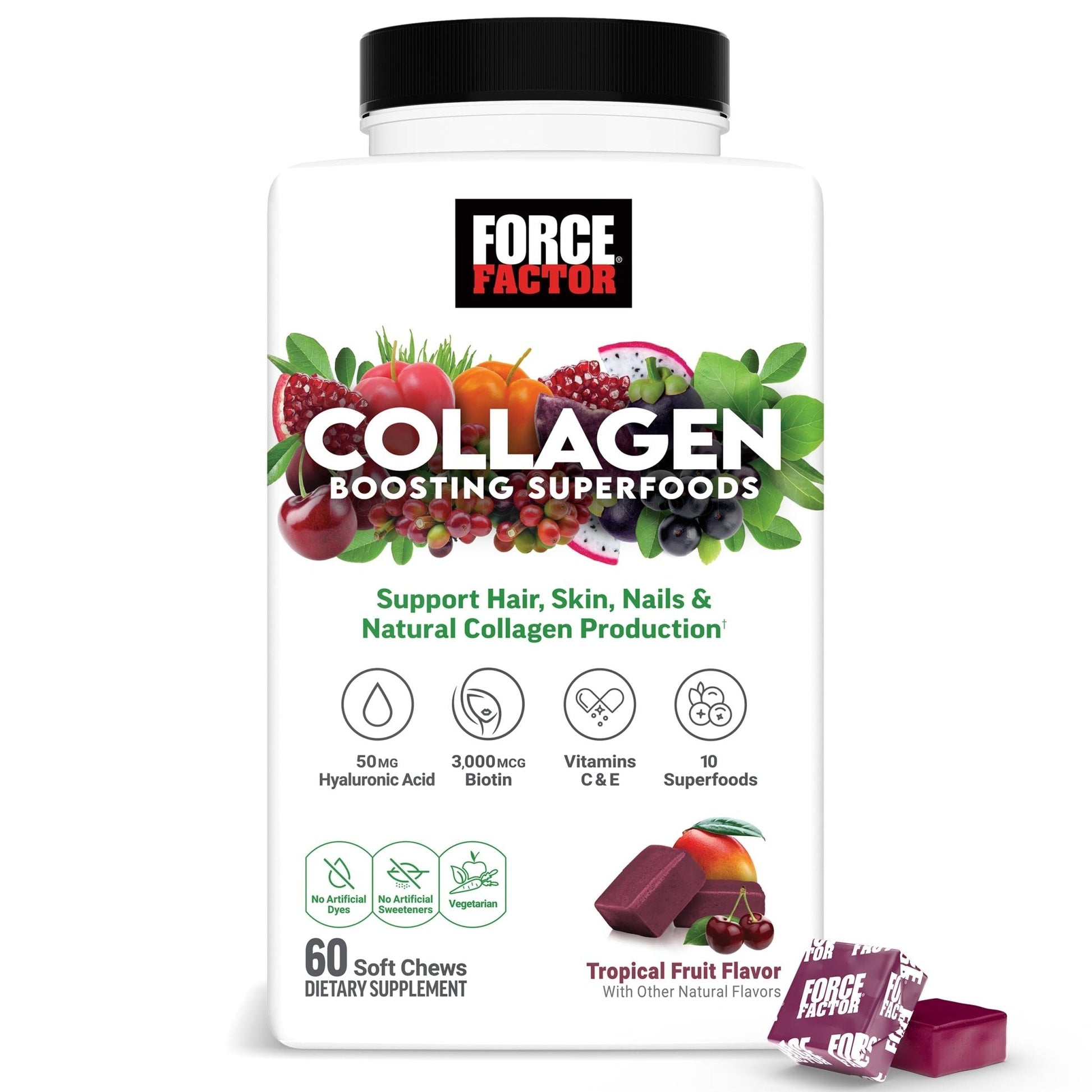 Force Factor Collagen Boosting Superfoods, Vegan Collagen Booster for Women, with Biotin, Hyaluronic Acid, and Vitamin C, for Hair, Skin, Nails, & Joint Support - PrimeBioHealth - canada supplements