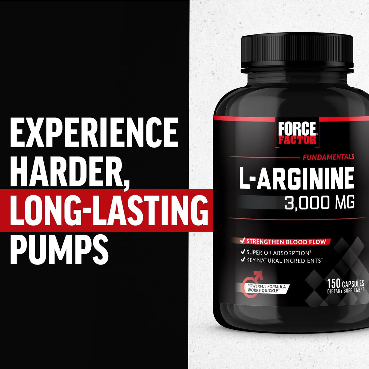 Force Factor L-Arginine Nitric Oxide Supplement with BioPerine to Help Build Muscle and Support Stronger Blood Flow, Circulation, Nutrient Delivery - PrimeBioHealth - canada supplements