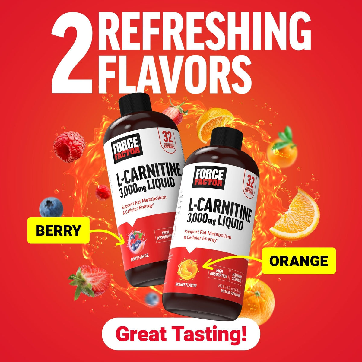 Force Factor L-Carnitine Liquid 3000mg, Maximum Strength Supplement to Support Fat Metabolism, Cellular Energy & Muscle Recovery, High Absorbing - PrimeBioHealth - canada supplements