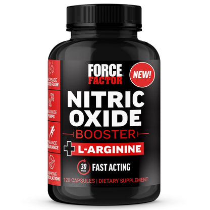 Force Factor Nitric Oxide Booster, Fast-Acting Formula with L-Arginine, Boosts Nitric Oxide Levels, Maximize Muscle Pumps, Enhance Endurance - PrimeBioHealth - canada supplements