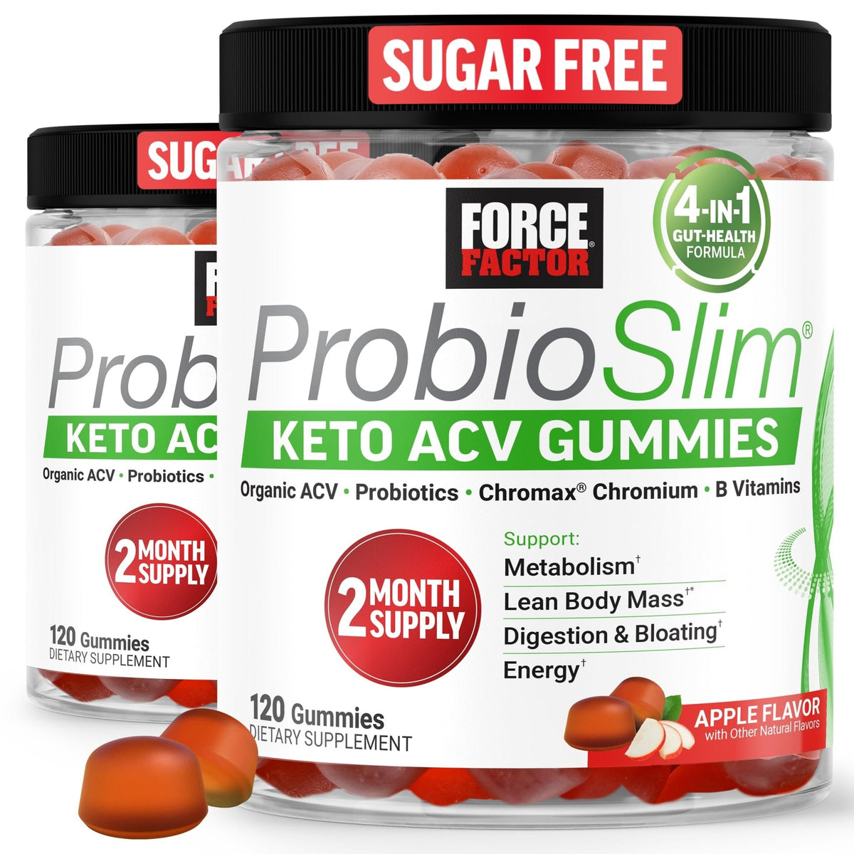 Force Factor ProbioSlim Apple Cider Vinegar Gummies, Keto ACV Gummies with LactoSpore Probiotics & Prebiotics to Support Digestion, Metabolism & Immune Health, - PrimeBioHealth - canada supplements