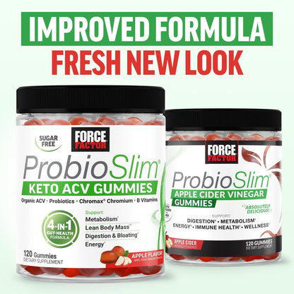 Force Factor ProbioSlim Keto ACV Gummies, Organic Apple Cider Vinegar Gummies with LactoSpore Probiotics & Prebiotics to Support Digestion, Metabolism, & Immune Health - PrimeBioHealth - canada supplements