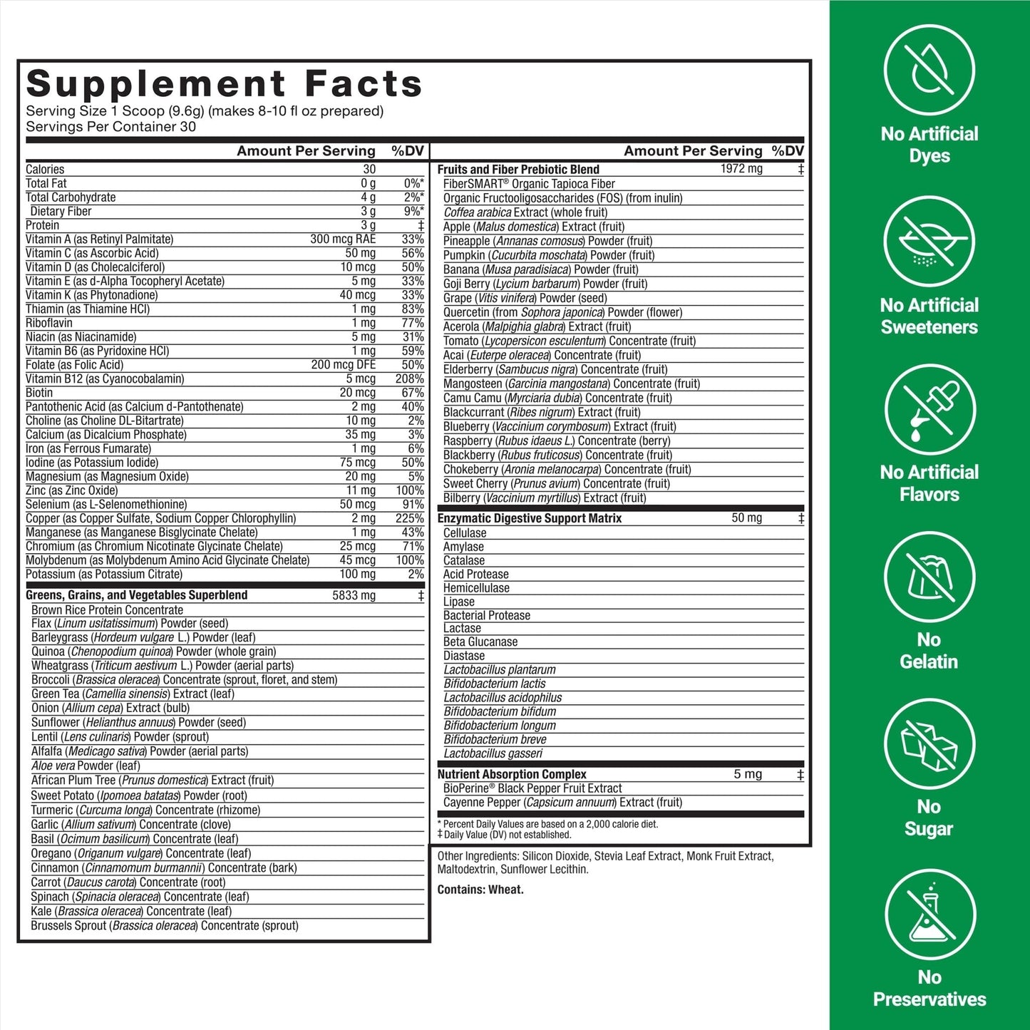Force Factor Smarter Greens Daily Wellness Powder, Greens Superfood Powder to Support Gut Health, Bloating, & Digestion, with 40+ Superfoods - PrimeBioHealth - canada supplements