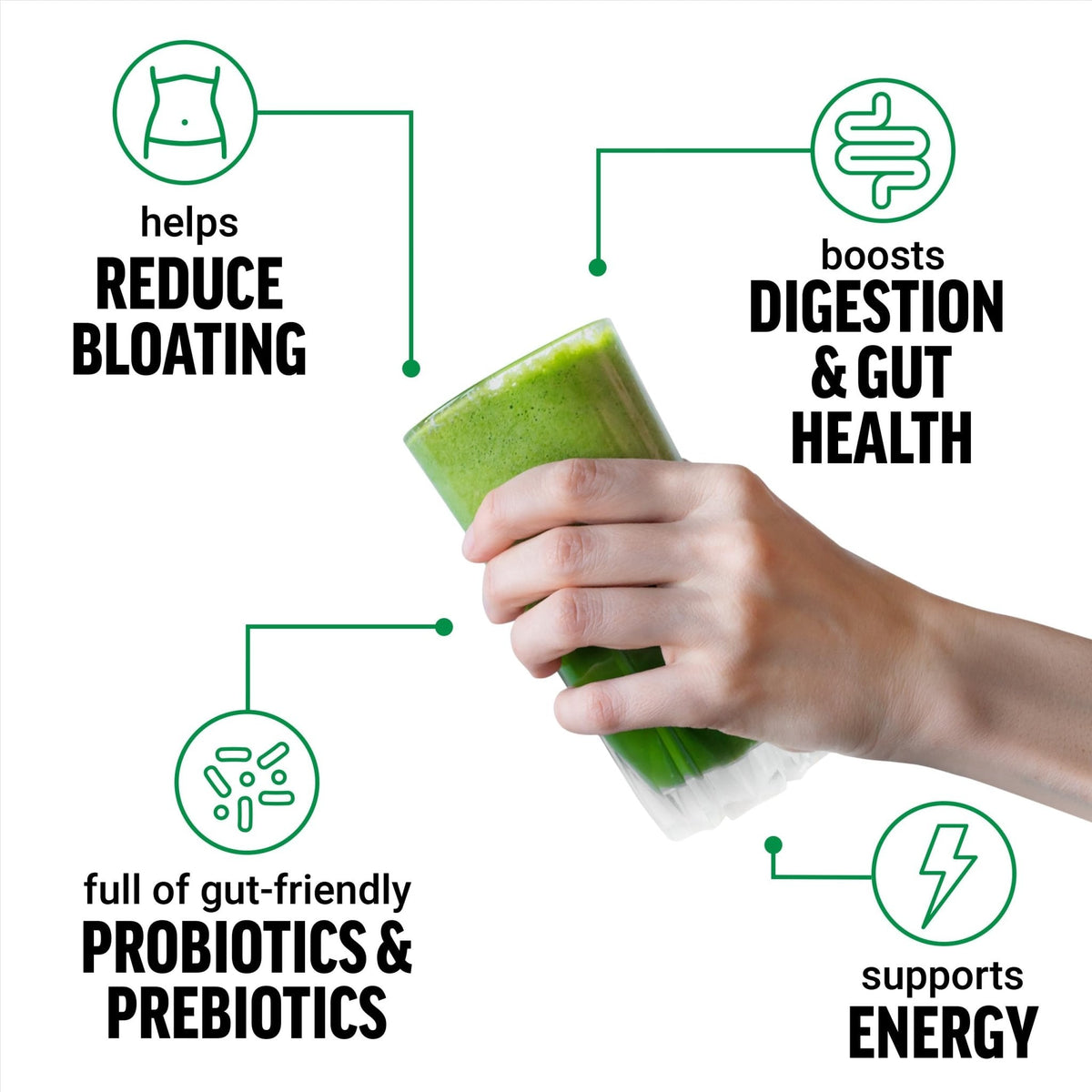 Force Factor Smarter Greens Daily Wellness Powder, Greens Superfood Powder to Support Gut Health, Bloating, & Digestion, with 40+ Superfoods - PrimeBioHealth - canada supplements