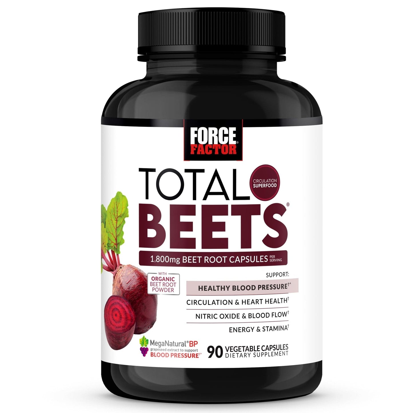 Force Factor Total Beets Blood Pressure Support Beet Root Capsules, 1800mg Organic Beet Root Powder Beet Supplement with Hawthorn Berry to Support Circulation - PrimeBioHealth - canada supplements