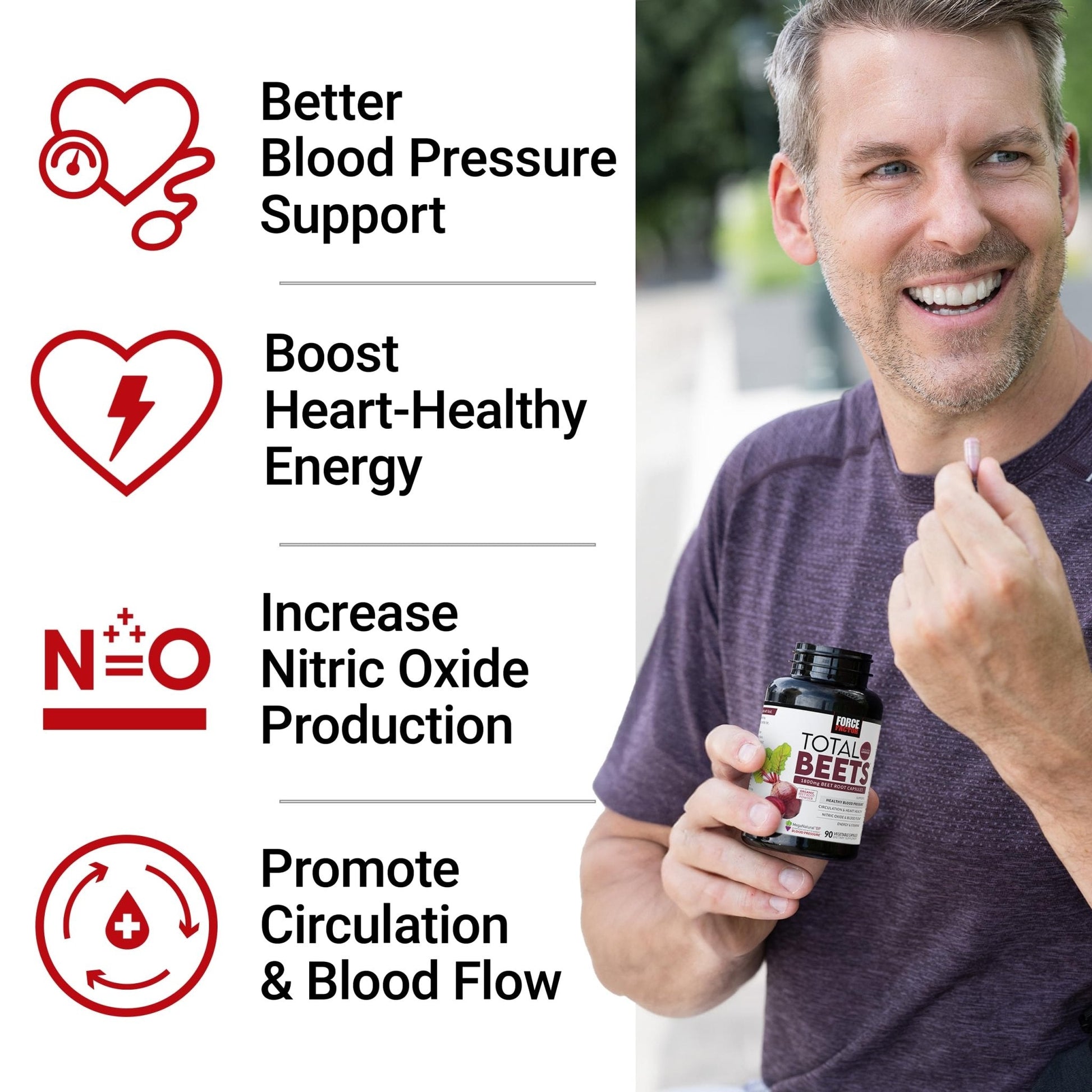 Force Factor Total Beets Blood Pressure Support Beet Root Capsules, 1800mg Organic Beet Root Powder Beet Supplement with Hawthorn Berry to Support Circulation - PrimeBioHealth - canada supplements