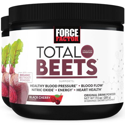 Force Factor Total Beets Superfood Beet Root Powder 2-Pack, Nitrates to Support Circulation, Blood Flow, Nitric Oxide, Energy, Endurance, Stamina - PrimeBioHealth - canada supplements