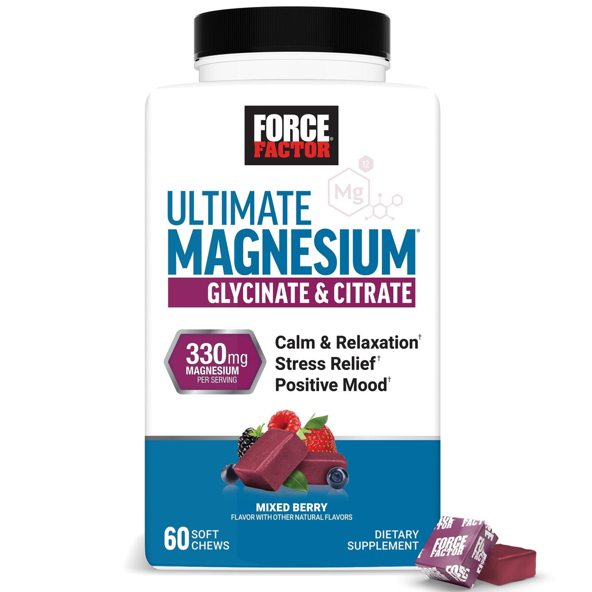 Force Factor Ultimate Magnesium Supplement, 330mg Magnesium Glycinate & Magnesium Citrate, Like Magnesium Gummies, Support Calm, Relaxation, - PrimeBioHealth - canada supplements