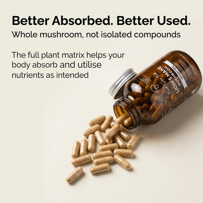 Forest Super Foods Lions Mane Supplement Capsules (120 Capsules) Organic Lions Mane Mushroom | Memory Lift Brain Supplement for Focus and Productivity. Lion Mane, Grown & Made in Australia - PrimeBioHealth - canada supplements